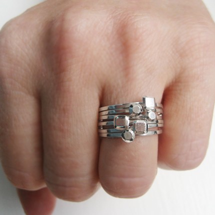 modern silver rings