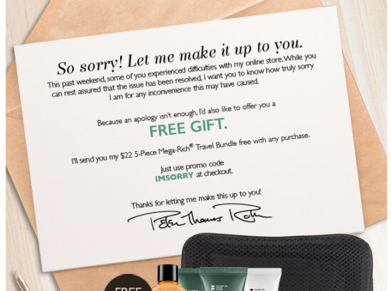 Peter Thomas Roth “Sorry” Email | Brand Experience Project