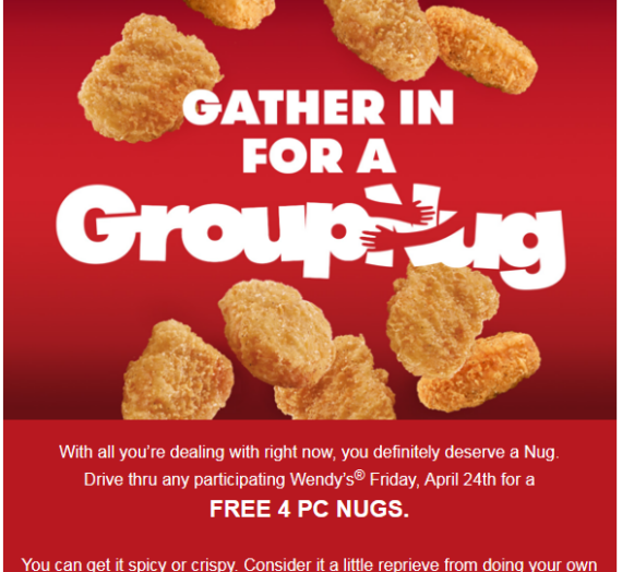 Wendy’s “You Deserve a Nug” Email | Brand Experience Project